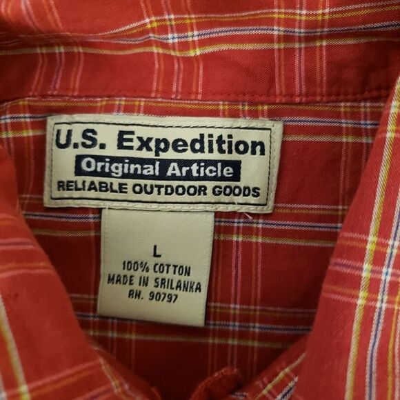 "U.S. Expectation " men's Short Sleeve Button Front Shirt Size: large pre-owned - Picture 4 of 6